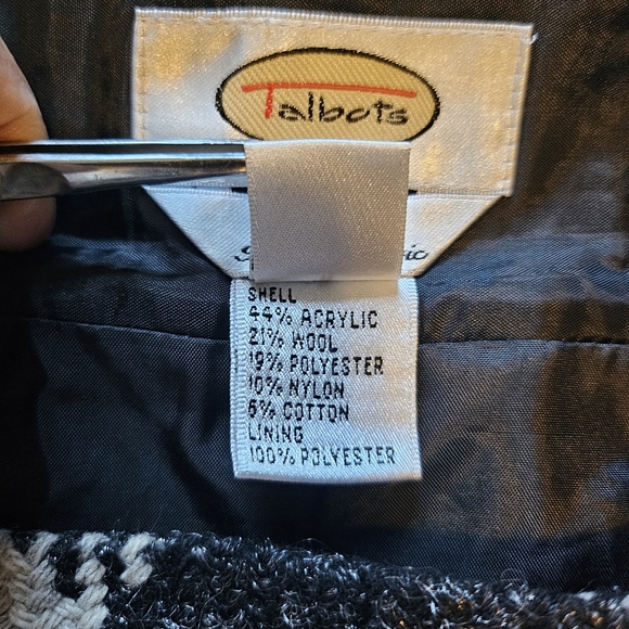 Talbots Vintage Plaid Woven Tweed Metallic Acrylic Wool Blend A-Line Skirt - Picture 13 of 14